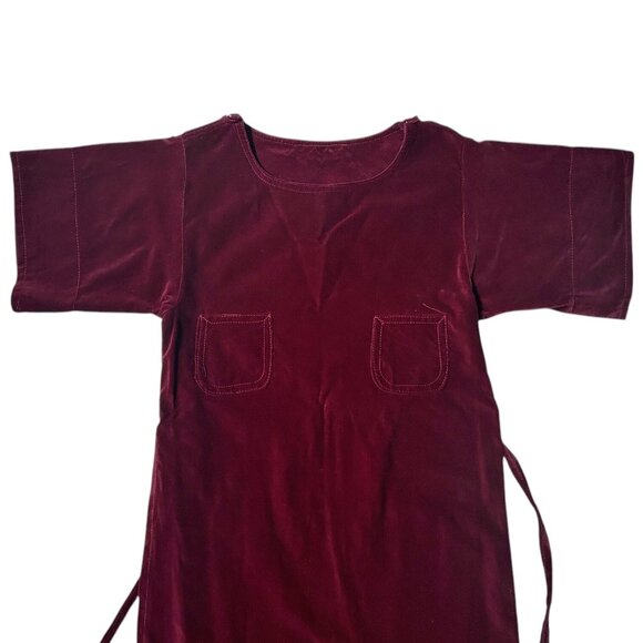 70s vintage velvet tunic top dress overlay Esprit burgundy boho hippie. - Picture 7 of 14